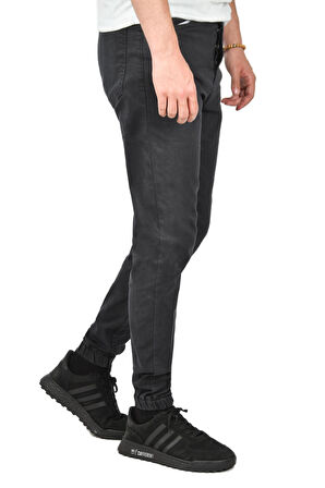 DeepSEA Erkek Füme Skinny Fit Likralı Paçası Lastikli Jogger Pantolon 2406451