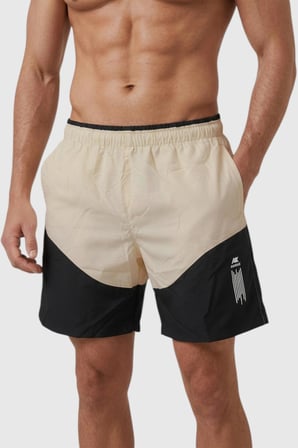DeepSEA Erkek Bej Hızlı Kuruyan Micro Polyester File Astarlı Kısa Deniz Şortu 2403000