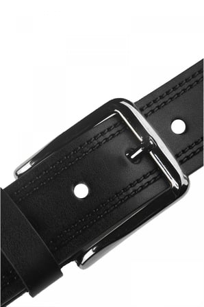 DeepSEA Erkek Siyah 4 cm Eninde Yanları Dikiş Nakışlı Mat Suni Deri Kemer 2402611