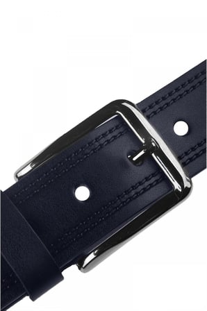DeepSEA Erkek Lacivert 4 cm Eninde Yanları Dikiş Nakışlı Mat Suni Deri Kemer 2402611