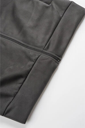 DeepSEA Erkek Gri Dar Kesim Likralı Fermuarlı Süet Kumaş Ceket İnce Mont 2504334