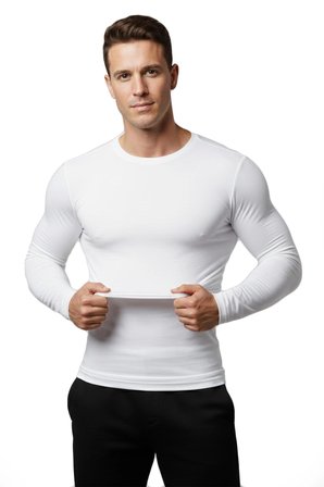 DeepSEA Erkek Beyaz Uzun Kollu Sıfır Yaka Sweat 2300423