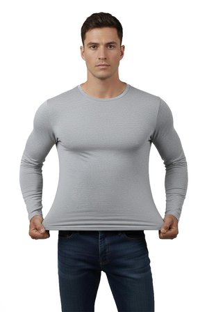 DeepSEA Erkek Gri Uzun Kollu Sıfır Yaka Sweat 2300423