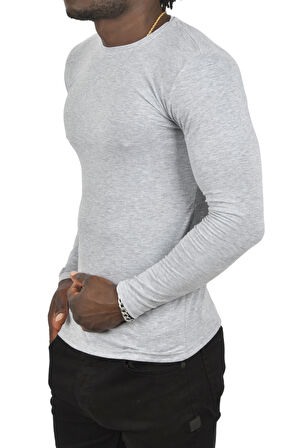 DeepSEA Erkek Gri Uzun Kollu Sıfır Yaka Sweat 2300423