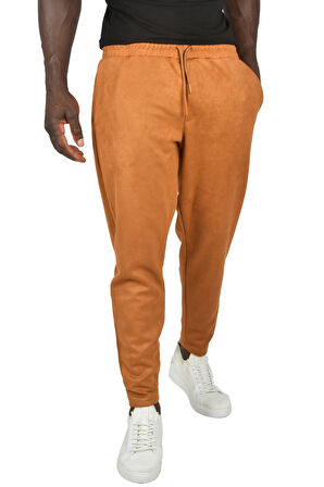 DeepSEA Erkek Taba Beli Lastikli Bağcıklı Kırışmayan Süet Kumaş Rahat Kesim Dar Paça Spor Pantolon 2505556