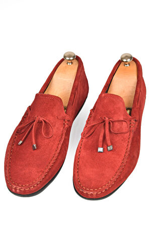 DeepSEA Erkek Bordo Bağcık Detaylı Yazlık Süet Deri Günlük Ayakkabı Loafer 2509964