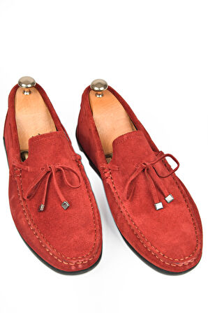DeepSEA Erkek Bordo Bağcık Detaylı Yazlık Süet Deri Günlük Ayakkabı Loafer 2509964