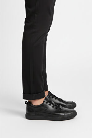 DeepSEA Erkek Siyah Hakiki Deri Ortopedik Taban Rahat Günlük Spor Ayakkabı Sneaker 2509965