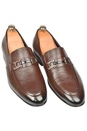 DeepSEA Erkek Kahve Tokalı Klasik Ortopedik Hafif Taban Hakiki Deri Casual Ayakkabı Loafer 2509976