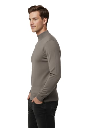 DeepSEA Vizon Slim Fit Yarım Balıkçı Yaka Likralı İnce Triko Erkek Yarım Boğazlı Kazak 2505502