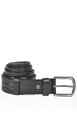 DeepSEA Erkek Siyah Hakiki Deri 4 cm Kot Kanvas  Kemeri Orjinal Deri Spor Kemer 2402622