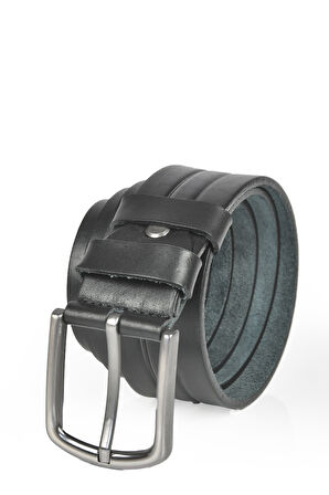 DeepSEA Erkek Siyah Hakiki Deri 4 cm Kot Kanvas  Kemeri Orjinal Deri Spor Kemer 2402622