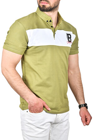 DeepSEA Erkek Yeşil Slim Fit Nefes Alan Pamuklu Kumaş Dar Kesim Kıvrılmaz Yaka Polo Yaka Tişört 2503019
