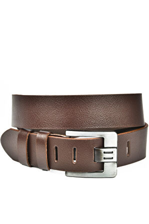 Erkek Kahve Kalın Dilli Deri Spor Kemer