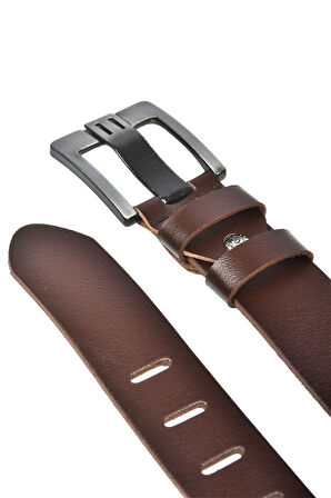 Erkek Kahve Kalın Dilli Deri Spor Kemer