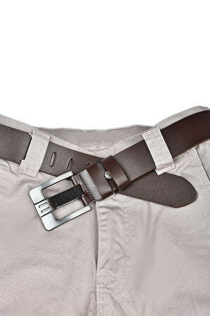 Erkek Kahve Kalın Dilli Deri Spor Kemer