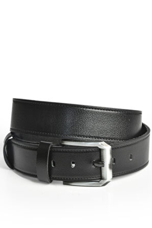 DeepSEA Erkek Siyah %100 Hakiki Deri Spor Kot Kemeri 4,5 cm Kot ve Kanvas Pantolonlara Uygun Kemer 2402633