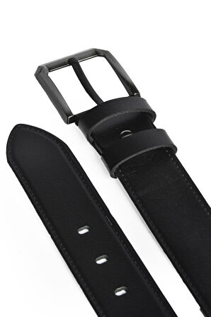 DeepSEA Erkek Siyah %100 Hakiki Deri Spor Kot Kemeri 4,5 cm Kot ve Kanvas Pantolonlara Uygun Kemer 2402633