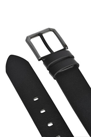 DeepSEA Erkek Siyah %100 Hakiki Deri Spor Kot Kemeri 4,5 cm Kot ve Kanvas Pantolonlara Uygun Kemer 2502634