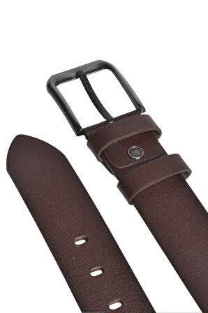 DeepSEA Erkek Kahve %100 Hakiki Deri Spor Kot Kemeri 4,5 cm Kot ve Kanvas Pantolonlara Uygun Kemer 2502634