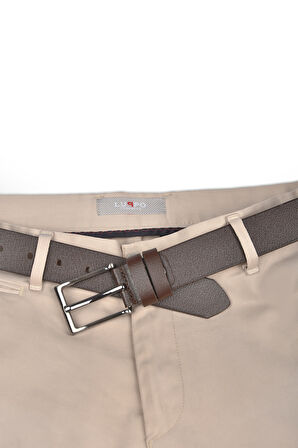 DeepSEA Erkek Kahve %100 Hakiki Deri Spor Kot Kemeri 4,5 cm Kot ve Kanvas Pantolonlara Uygun Kemer 2502634