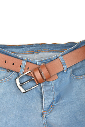 DeepSEA Erkek Taba %100 Hakiki Deri Spor Kot Kemeri 4,5 cm Kot ve Kanvas Pantolonlara Uygun Kemer 2502634