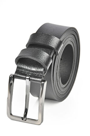 DeepSEA Erkek Siyah Hakiki Deri Klasik Kemer 3,5 cm Kumaş Pantolon Kemeri 2502635 