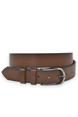 DeepSEA Erkek Taba Hakiki Deri Klasik Kemer 3,5 cm Kumaş Pantolon Kemeri 2502635 