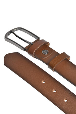 DeepSEA Erkek Taba Hakiki Deri Klasik Kemer 3,5 cm Kumaş Pantolon Kemeri 2502635 