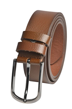 DeepSEA Erkek Taba Hakiki Deri Klasik Kemer 3,5 cm Kumaş Pantolon Kemeri 2502635 