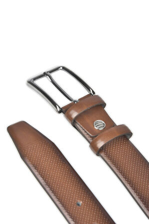 DeepSEA Kahve Erkek Nokta Desenli Klasik Kemer 2000006