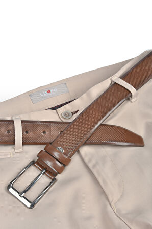 DeepSEA Kahve Erkek Nokta Desenli Klasik Kemer 2000006