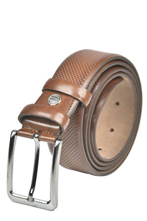 DeepSEA Kahve Erkek Nokta Desenli Klasik Kemer 2000006