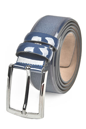 DeepSEA Lacivert Erkek Nokta Desenli Rugan Klasik Suni Deri Erkek Kemer 2104486