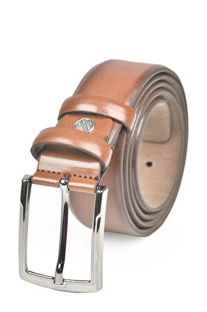 DeepSEA Erkek Kahve 3,5 cm Lazer İşlemeli Klasik Suni Deri Kemer 2402628