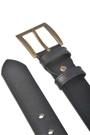 DeepSEA Erkek Siyah 4 cm Eninde Eskitme Tokalı Suni Deri Kemer 2402640