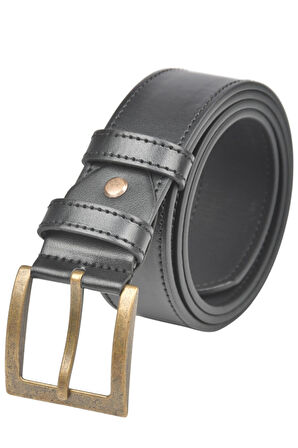 DeepSEA Erkek Siyah 4 cm Eninde Eskitme Tokalı Suni Deri Kemer 2402640