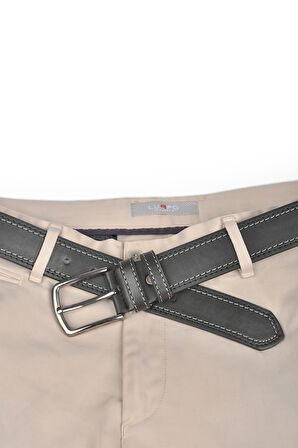 DeepSEA Erkek Siyah 4 cm Yanları Dikişli Suni Deri Kemer 2402641