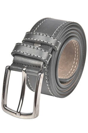 DeepSEA Erkek Siyah 4 cm Yanları Dikişli Suni Deri Kemer 2402641