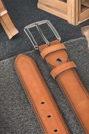 DeepSEA Erkek Taba 4 cm Eninde Süet Kemer Suni Süet Spor Kemer 2402643