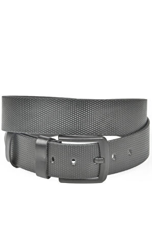 DeepSEA Erkek Siyah 4,5 cm Siyah Tokalı Desenli Suni Deri Spor Kemer 2402644