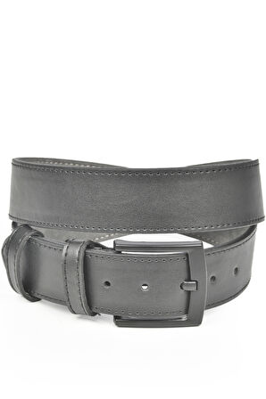 DeepSEA Erkek Siyah 4,5 cm Eninde Siyah Tokalı Suni Deri Kot Kemeri 2402647