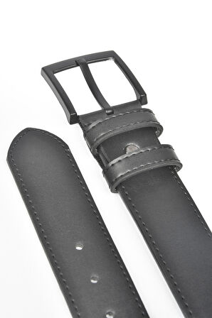 DeepSEA Erkek Siyah 4,5 cm Eninde Siyah Tokalı Suni Deri Kot Kemeri 2402647