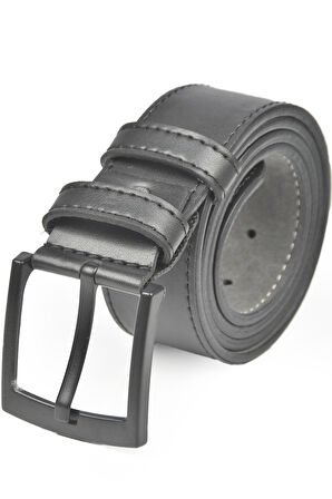 DeepSEA Erkek Siyah 4,5 cm Eninde Siyah Tokalı Suni Deri Kot Kemeri 2402647