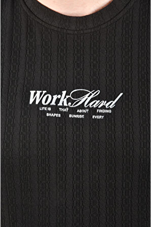 DeepSEA Erkek Siyah Dar Kesim Pamuklu Tişört Slim Fit Nefes Alan Yumuşak Dokulu Tişört 2504351