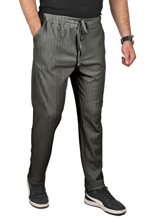 DeepSEA Erkek Antrasit Rahat Kesim Örme Kumaş Beli Lastikli İnce Spor Pantolon 2502216