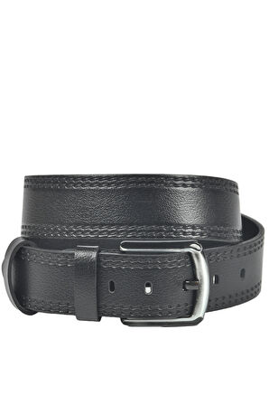 DeepSEA Erkek Siyah %100 Hakiki Deri Kemer 4,5 cm Özel Yapım Deri Kot Kemeri 2402604