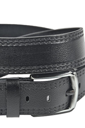 DeepSEA Erkek Siyah %100 Hakiki Deri Kemer 4,5 cm Özel Yapım Deri Kot Kemeri 2402604