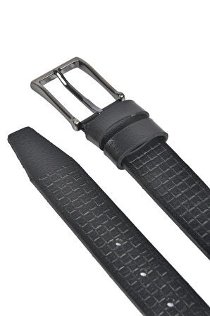 DeepSEA Erkek Siyah Hakiki Deri 3,5 cm Klasik Kemer Orjinal Deri Kemer 2502649