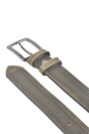 DeepSEA Erkek Yeşil Orjinal Deri Kemer 4 cm Özel Yapım Motifli Hakiki Deri Spor Kemer 2502651